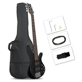 Glarry GIB 5 String Bass Guitar Full Size Open-coil HH Pickup - Black